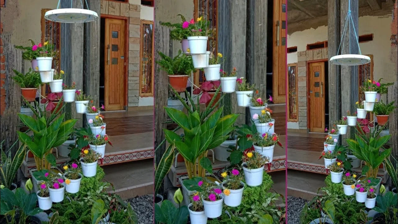 cara ide kreatif membuat pot bunga hias