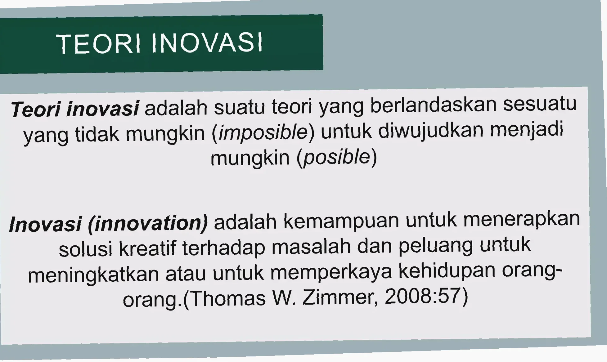 ide-ide kreatif dan inovatif dalam bekerja
