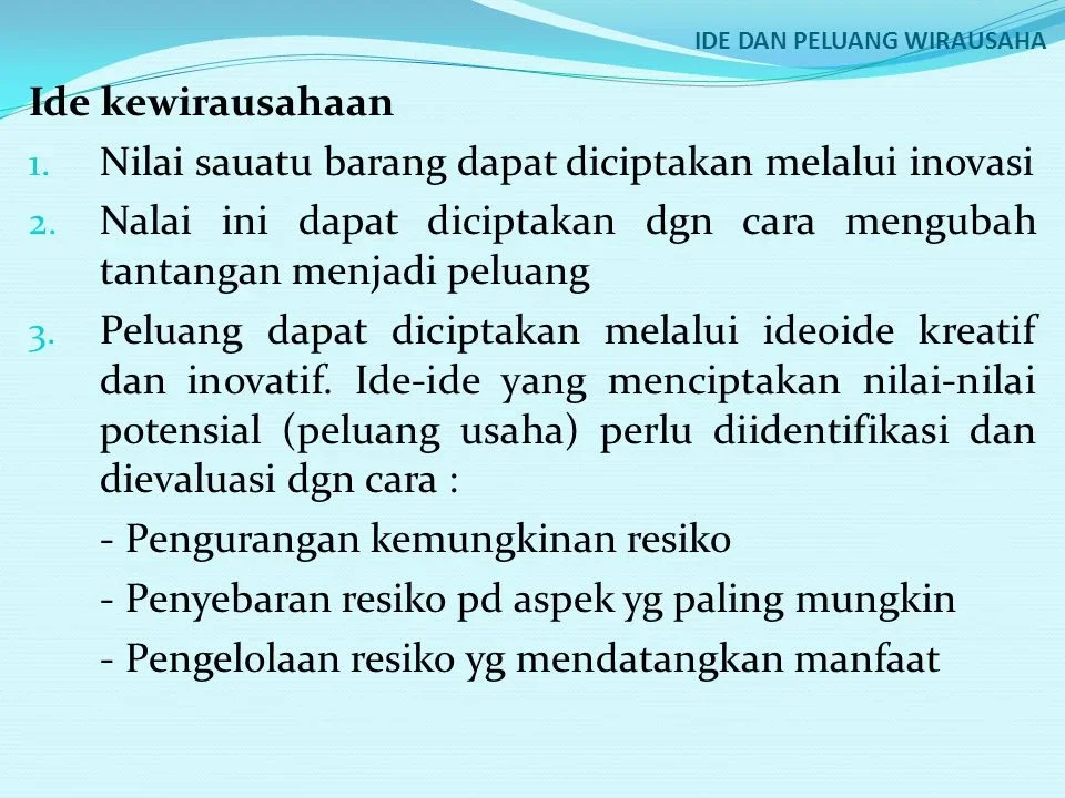 ide kreatif diperoleh wirausaha melalui