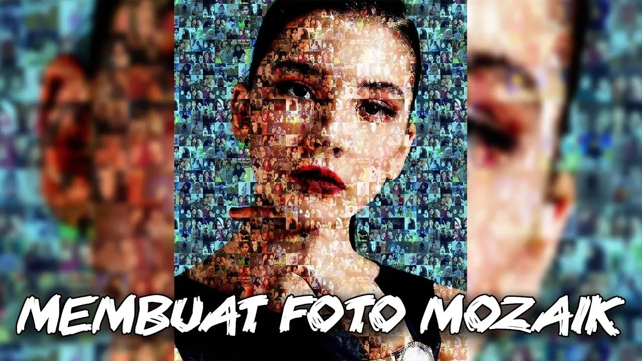 ide kreatif edit foto vektor mozaik