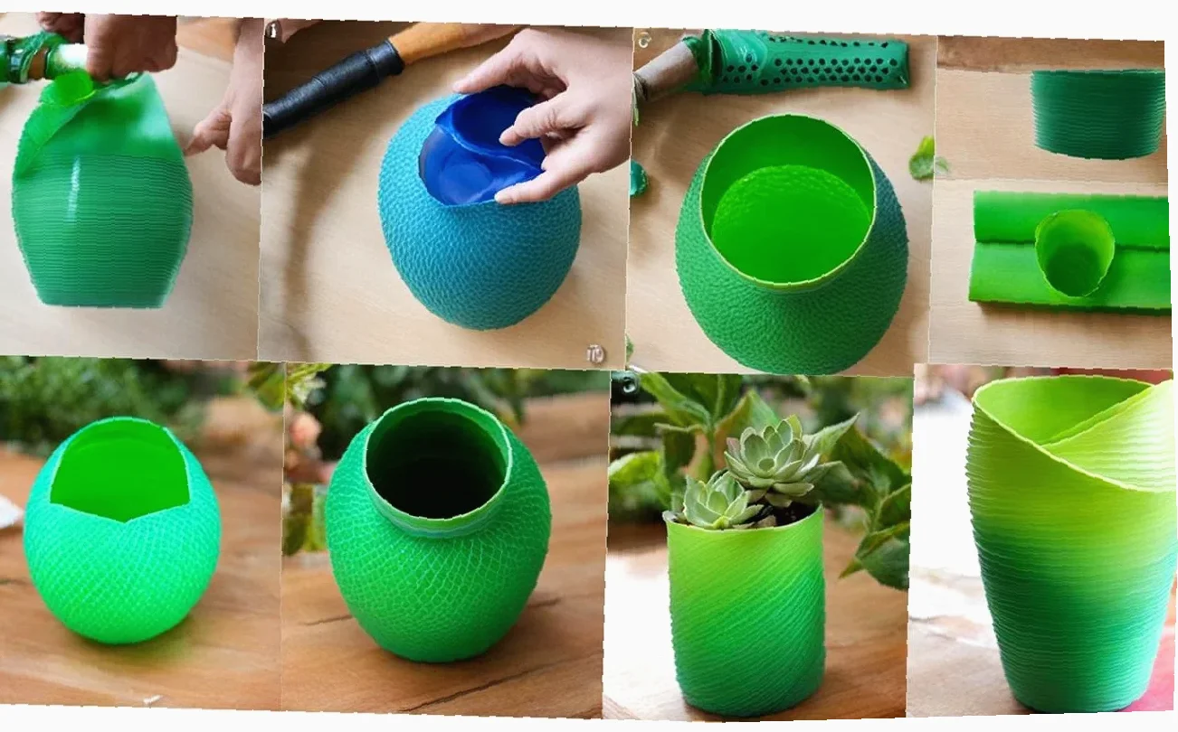 ide kreatif pot dari botol bekas