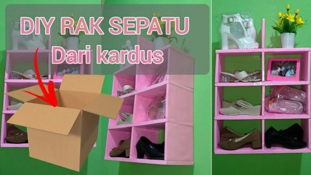 ide kreatif tempat sepatu dari kardus