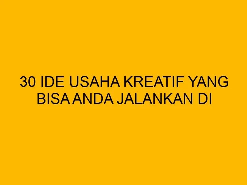 ide usaha kreatif 2019